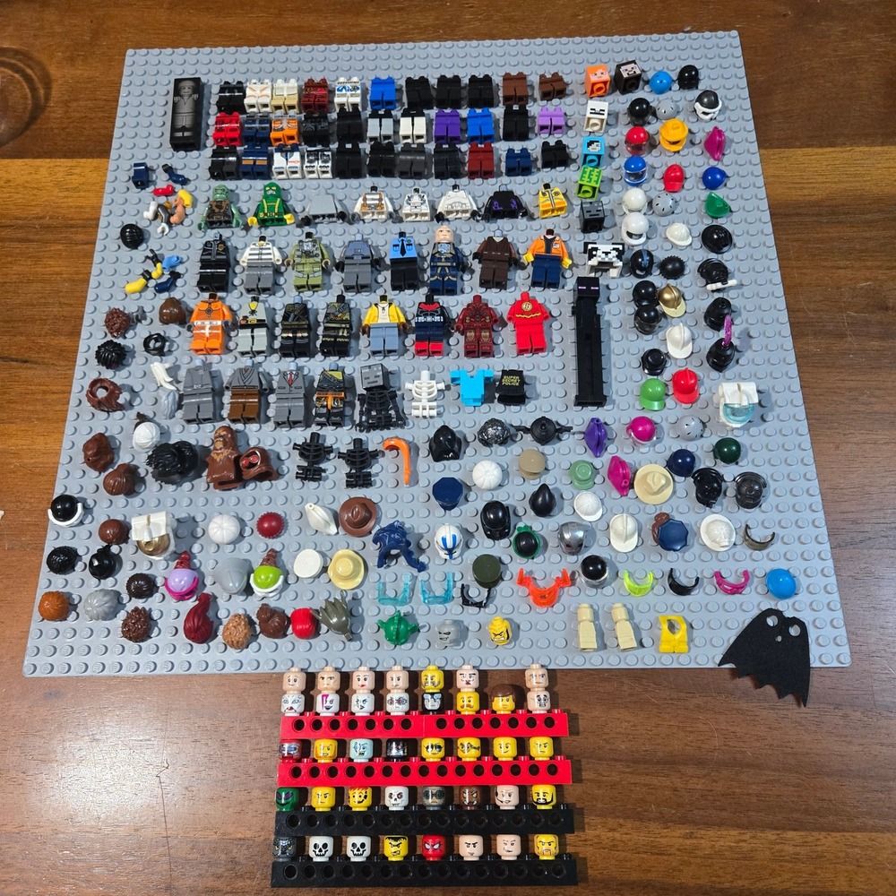 LEGO Minifigure Parts Lot Heads Torsos Legs Hair Hats Helmets Accessories